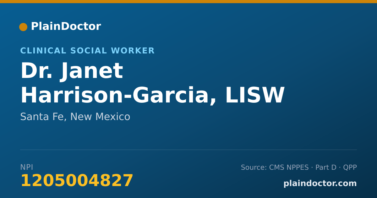 Shareable card for Janet Harrison-Garcia, LISW - Clinical Social Worker, Santa Fe, NM