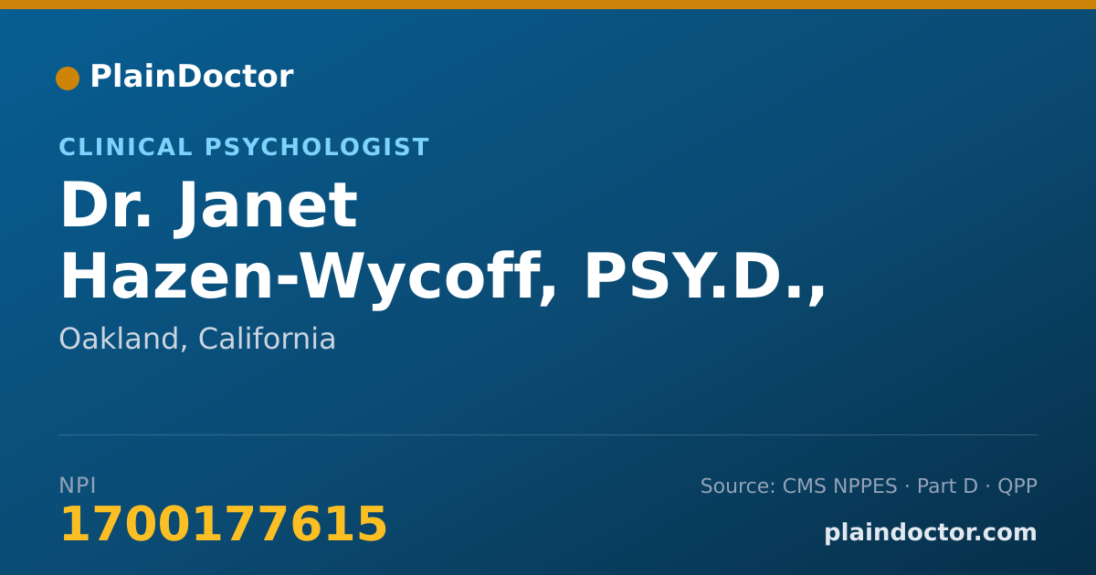 Shareable card for Janet Hazen-Wycoff, PSY.D., M.ED. - Clinical Psychologist, Oakland, CA