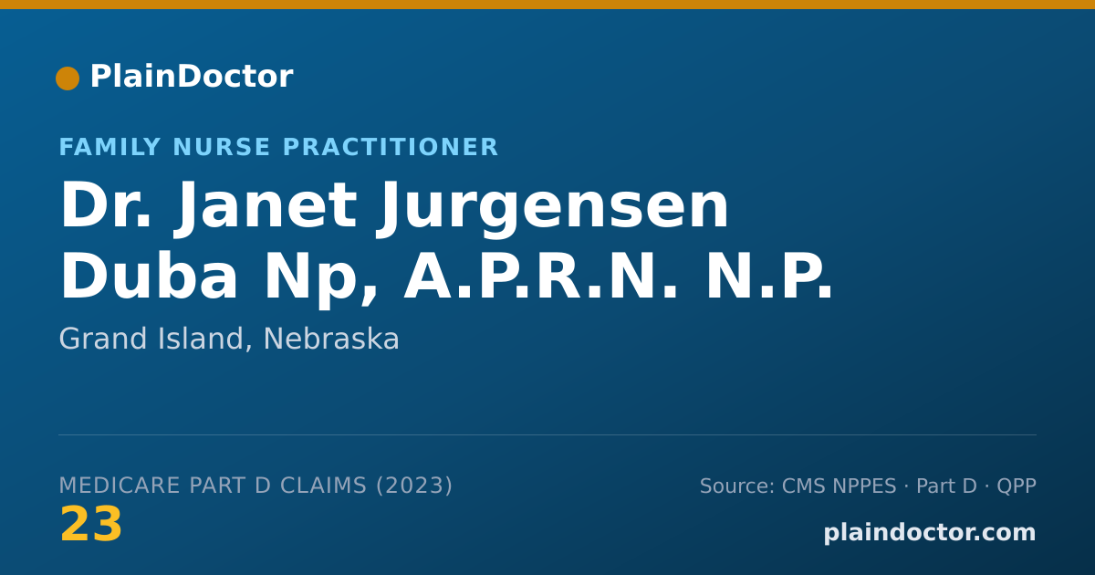 Shareable card for Janet Jurgensen Duba Np, A.P.R.N. N.P. - Family Nurse Practitioner, Grand Island, NE