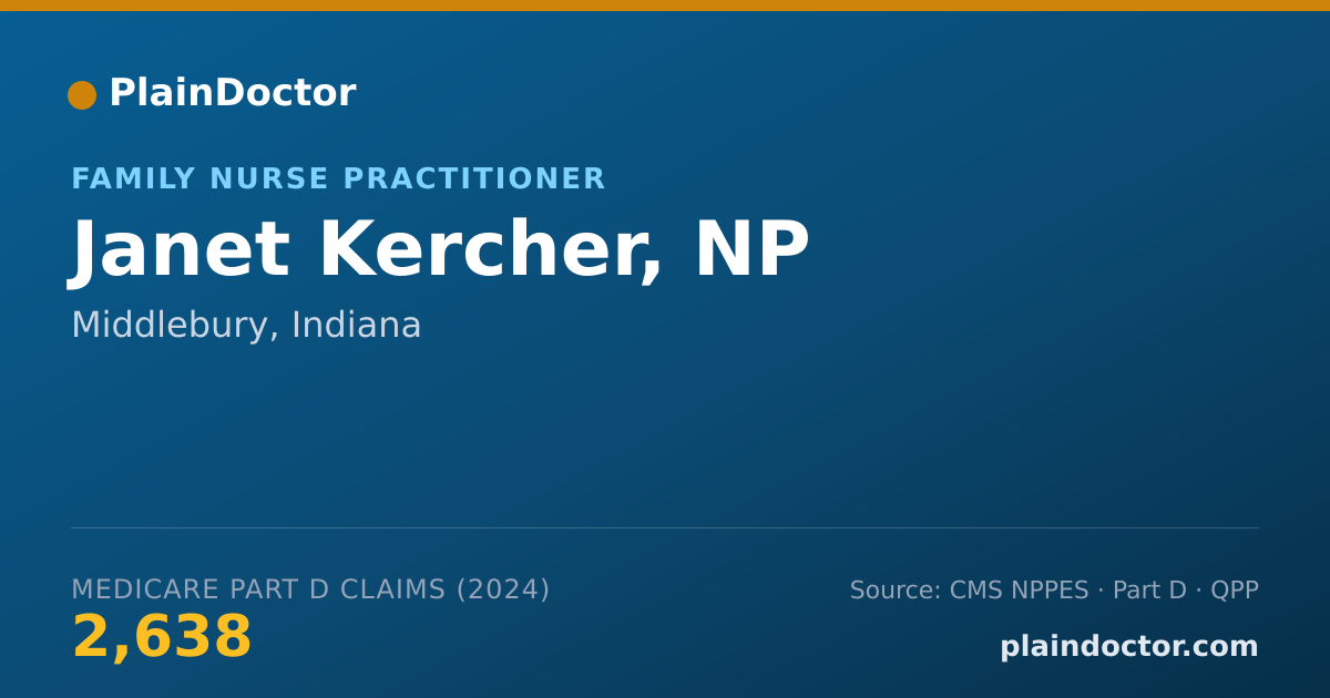 Shareable card for Janet Kercher, NP - Family Nurse Practitioner, Middlebury, IN