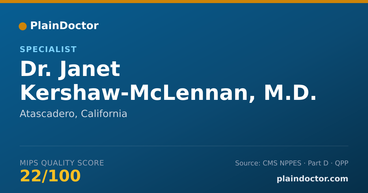 Shareable card for Janet Kershaw-McLennan, M.D. - Specialist, Atascadero, CA