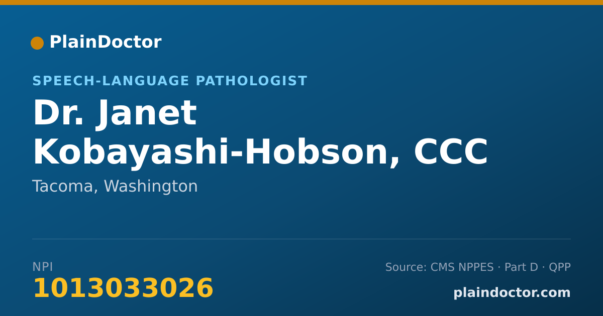 Shareable card for Janet Kobayashi-Hobson, CCC - Speech-Language Pathologist, Tacoma, WA