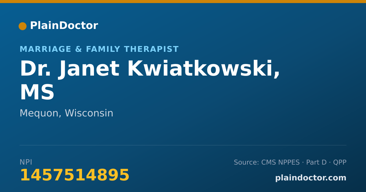 Shareable card for Janet Kwiatkowski, MS - Marriage & Family Therapist, Mequon, WI
