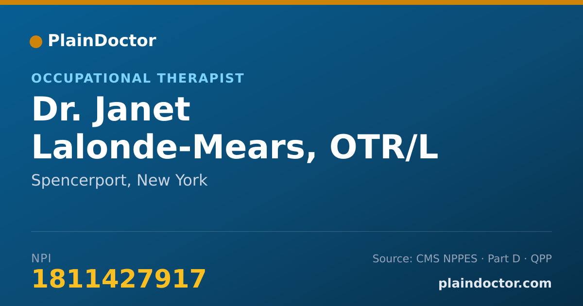Shareable card for Janet Lalonde-Mears, OTR/L - Occupational Therapist, Spencerport, NY