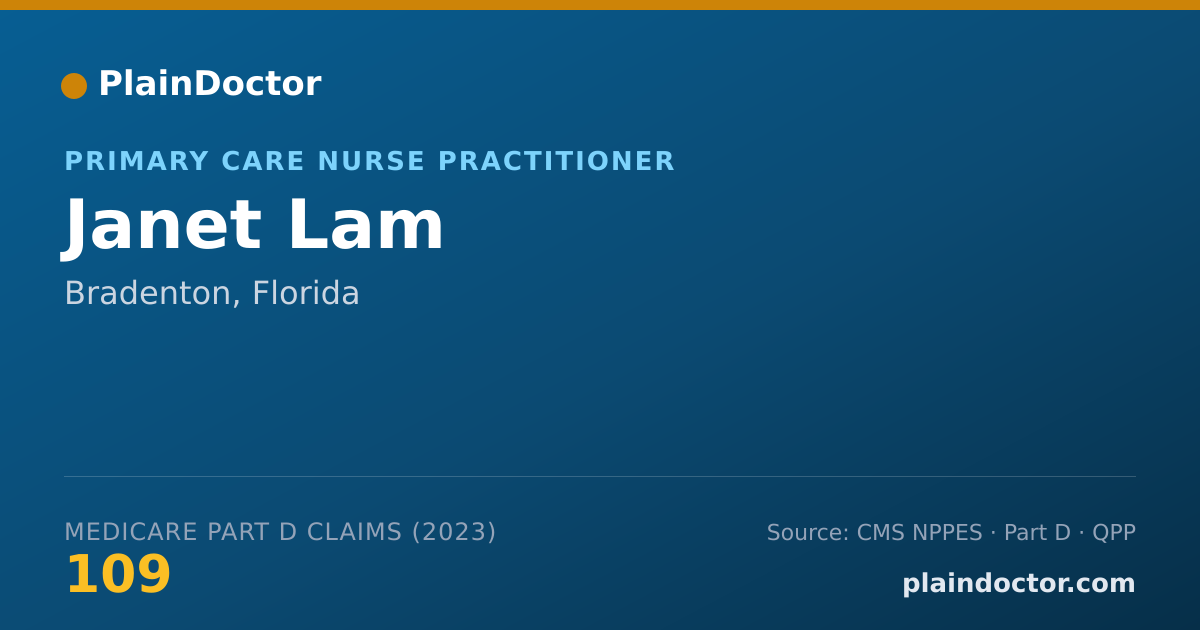 Shareable card for Janet Lam - Primary Care Nurse Practitioner, Bradenton, FL