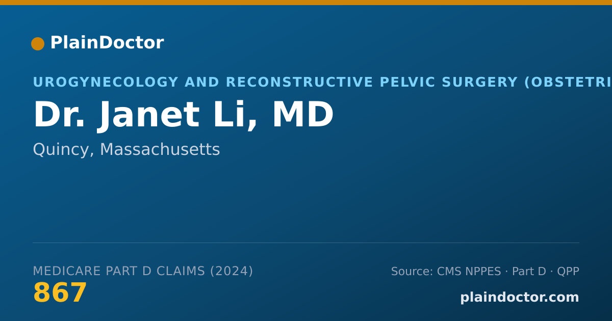 Shareable card for Janet Li, MD - Urogynecology and Reconstructive Pelvic Surgery (Obstetrics & Gynecology) Physician, Quincy, MA