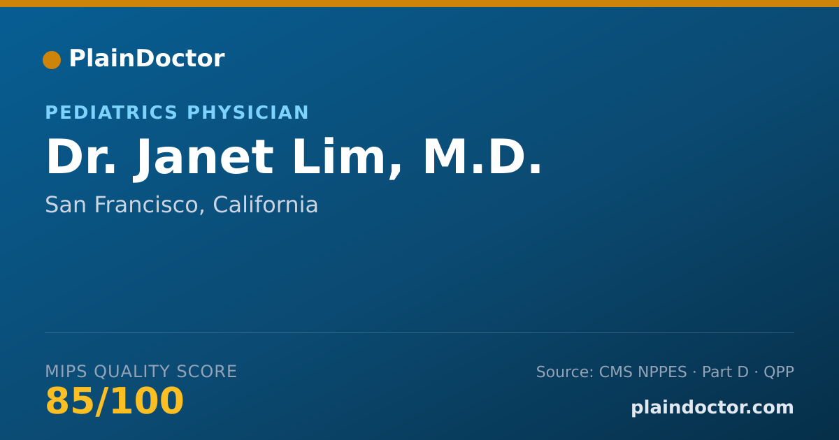 Shareable card for Janet Lim, M.D. - Pediatrics Physician, San Francisco, CA