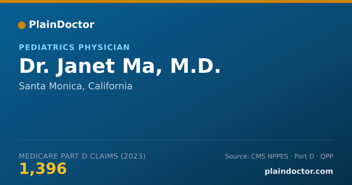 Shareable card for Janet Ma, M.D. - Pediatrics Physician, Santa Monica, CA