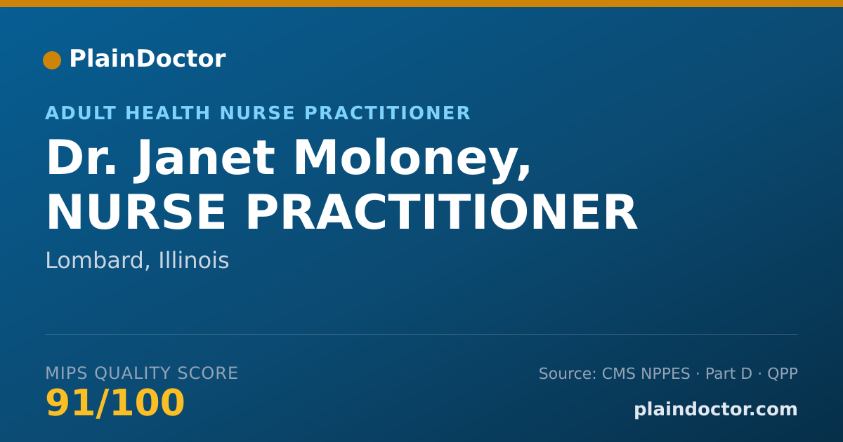 Shareable card for Janet Moloney, NURSE PRACTITIONER - Adult Health Nurse Practitioner, Lombard, IL
