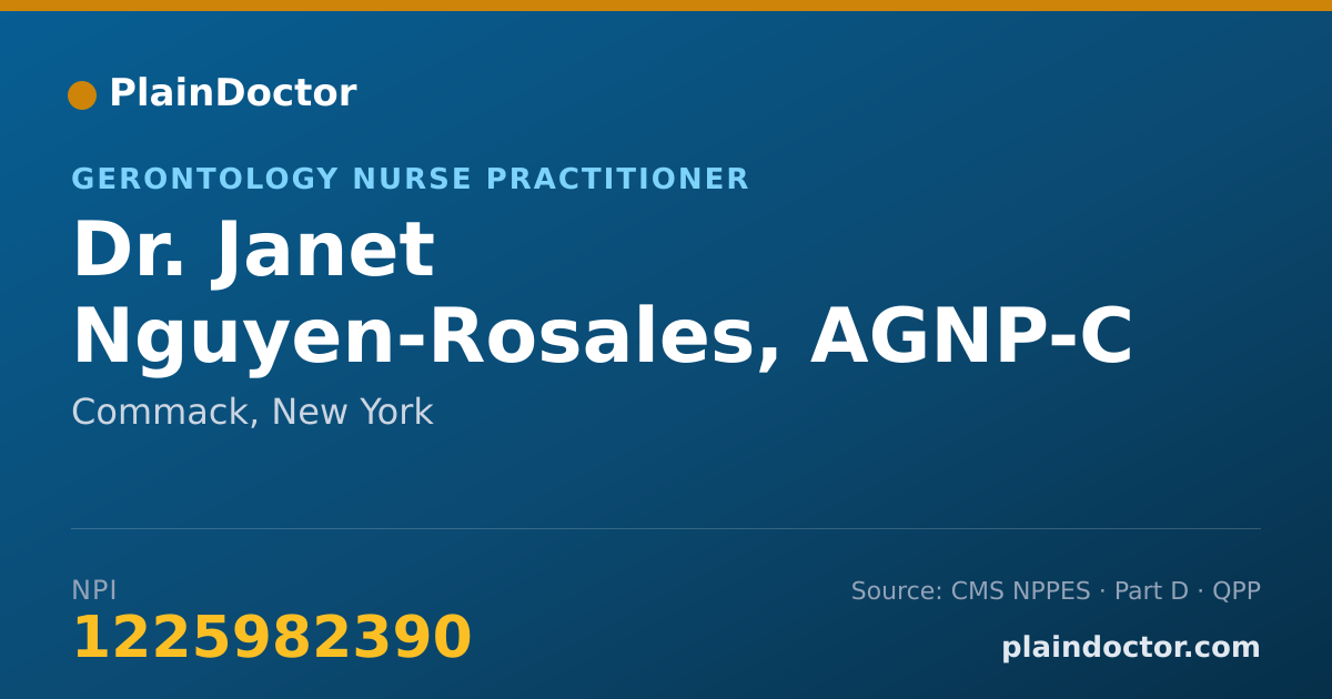 Shareable card for Janet Nguyen-Rosales, AGNP-C - Gerontology Nurse Practitioner, Commack, NY