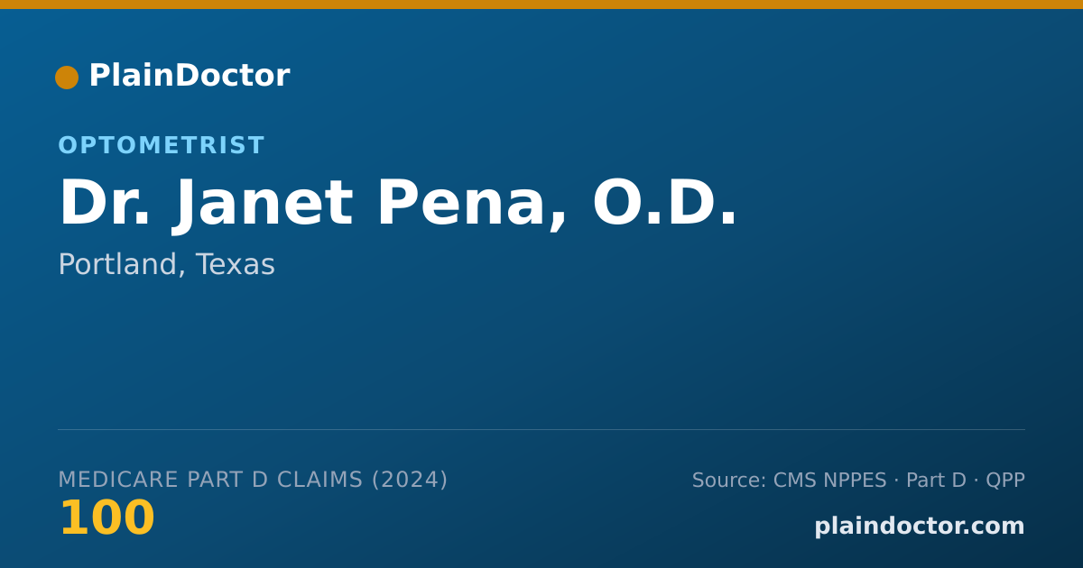 Shareable card for Janet Pena, O.D. - Optometrist, Portland, TX