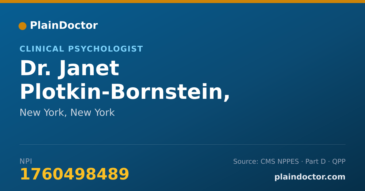 Shareable card for Janet Plotkin-Bornstein, PH.D. - Clinical Psychologist, New York, NY