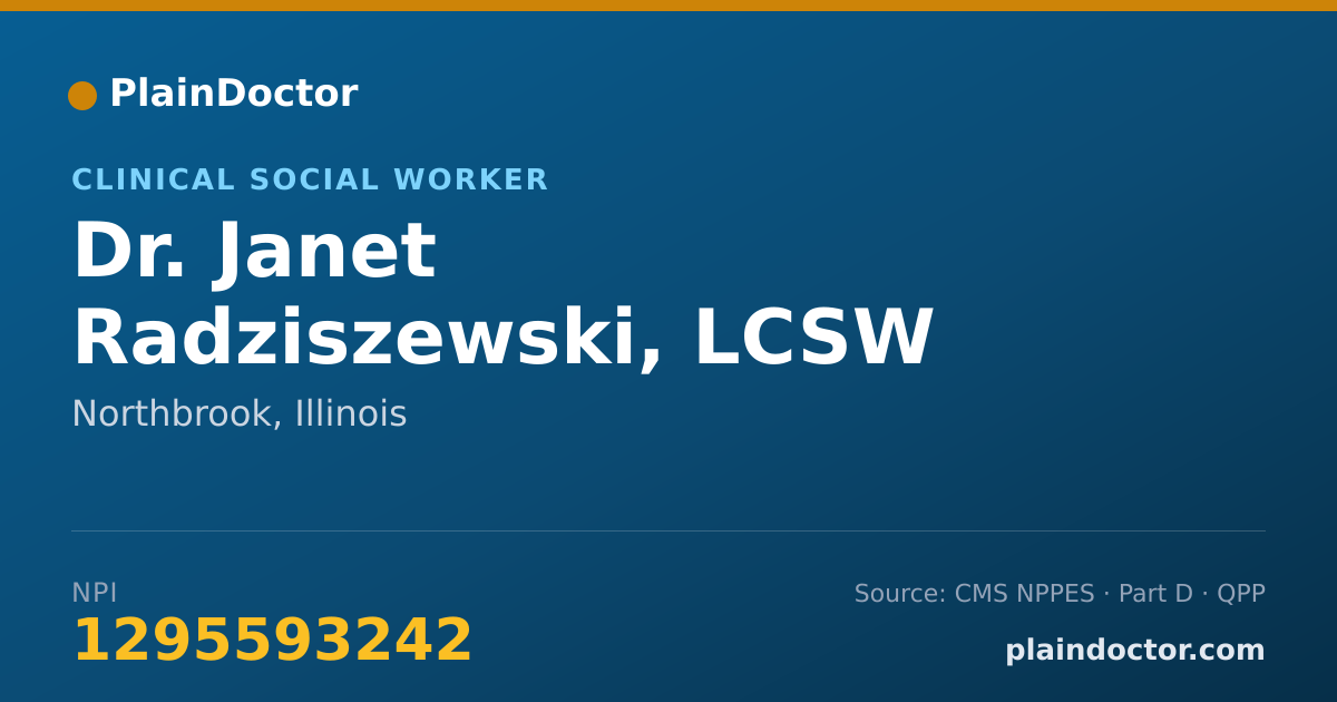 Shareable card for Janet Radziszewski, LCSW - Clinical Social Worker, Northbrook, IL