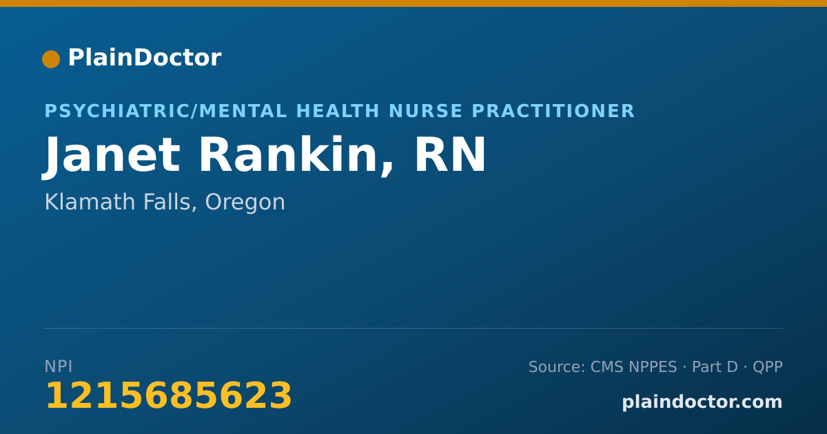 Shareable card for Janet Rankin, RN - Registered Nurse, Marshall, TX