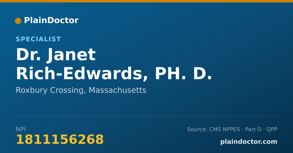 Shareable card for Janet Rich-Edwards, PH. D. - Specialist, Roxbury Crossing, MA