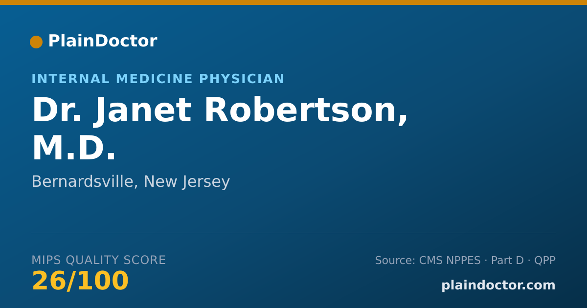 Shareable card for Janet Robertson, M.D. - Internal Medicine Physician, Bernardsville, NJ