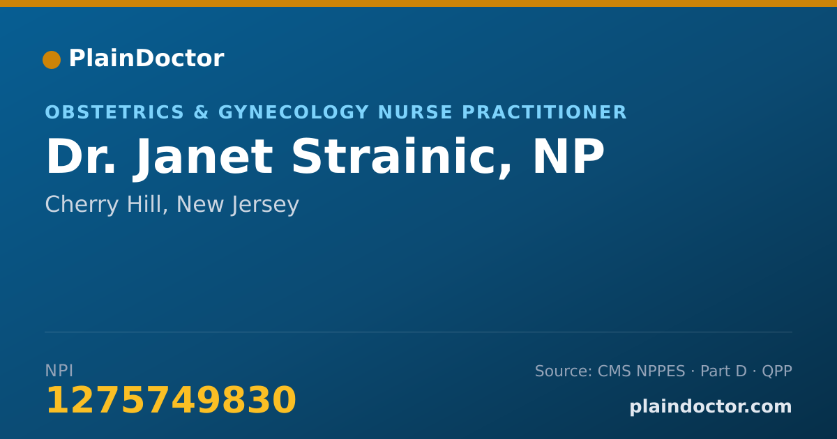 Shareable card for Janet Strainic, NP - Obstetrics & Gynecology Nurse Practitioner, Cherry Hill, NJ