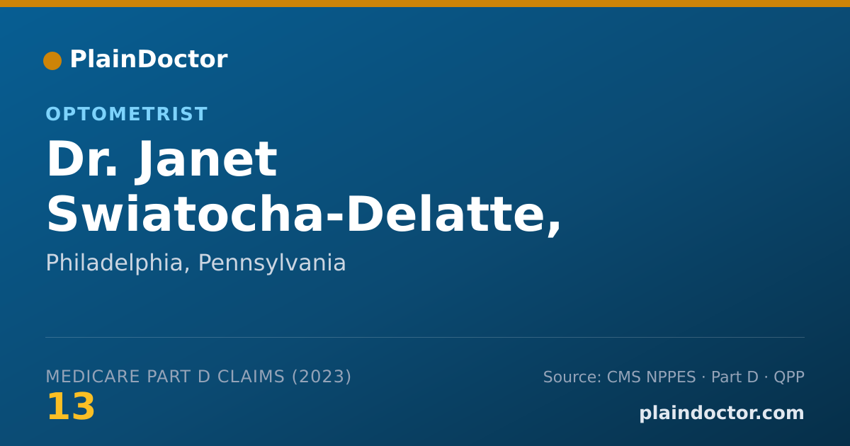 Shareable card for Janet Swiatocha-Delatte, OPTOMETRIST - Optometrist, Philadelphia, PA