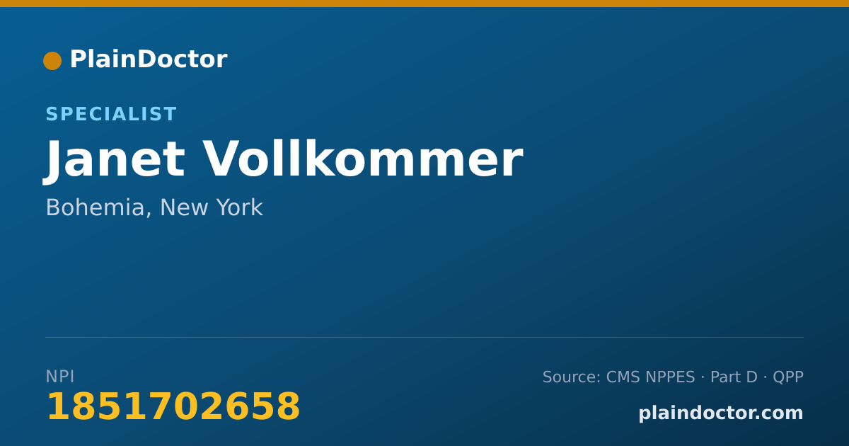 Shareable card for Janet Vollkommer - Specialist, Bohemia, NY