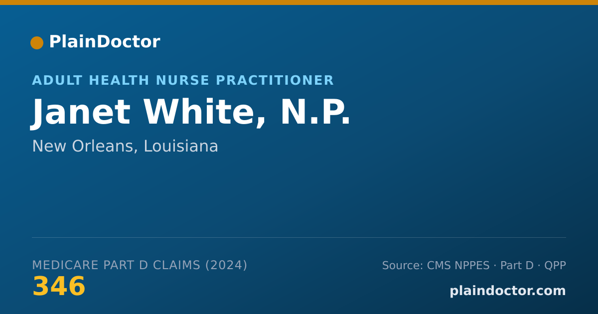 Shareable card for Janet White, N.P. - Adult Health Nurse Practitioner, New Orleans, LA