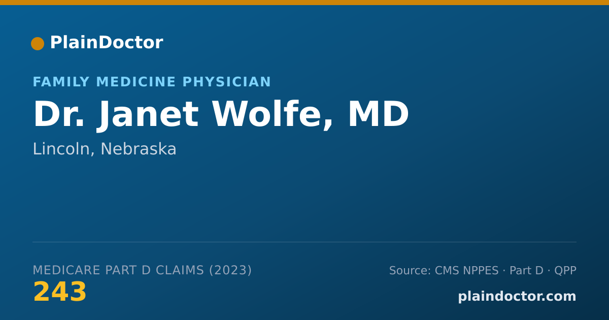 Shareable card for Janet Wolfe, MD - Family Medicine Physician, Lincoln, NE