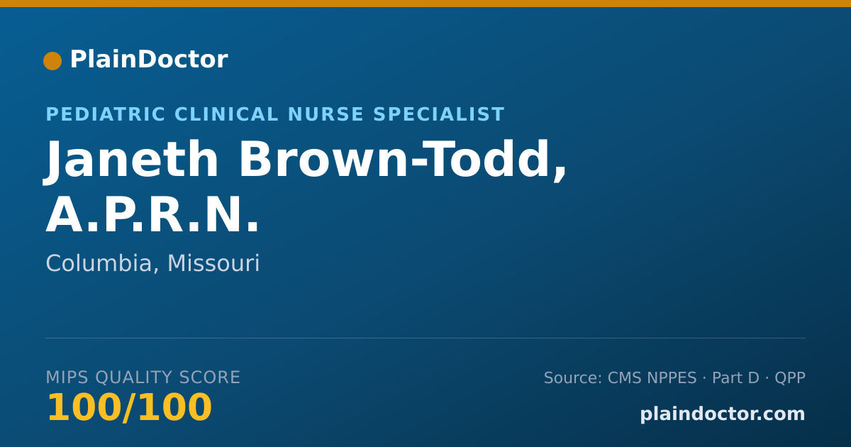 Shareable card for Janeth Brown-Todd, A.P.R.N. - Nurse Practitioner, Columbia, MO