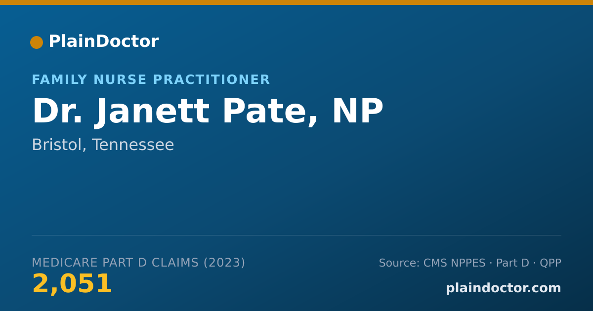 Shareable card for Janett Pate, NP - Family Nurse Practitioner, Bristol, TN