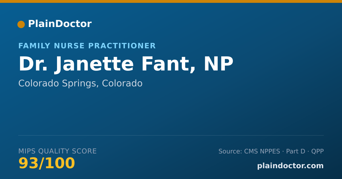 Shareable card for Janette Fant, NP - Family Nurse Practitioner, Colorado Springs, CO
