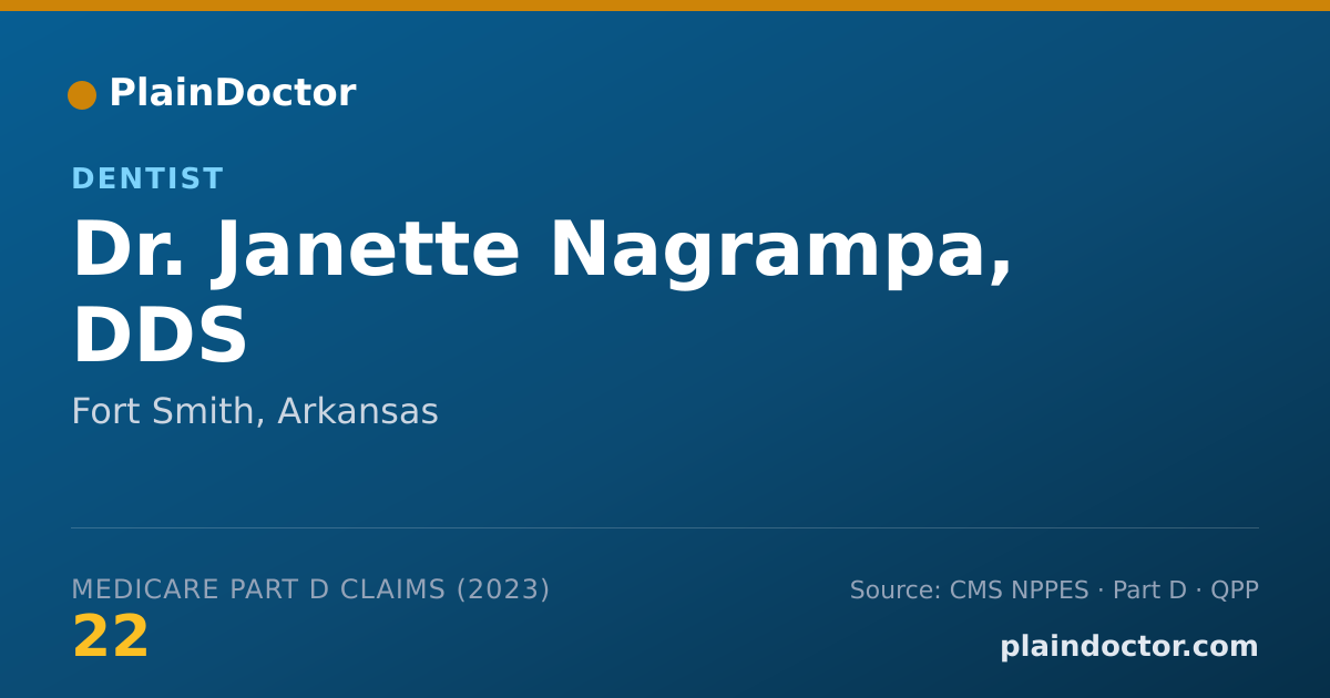 Shareable card for Janette Nagrampa, DDS - Dentist, Fort Smith, AR