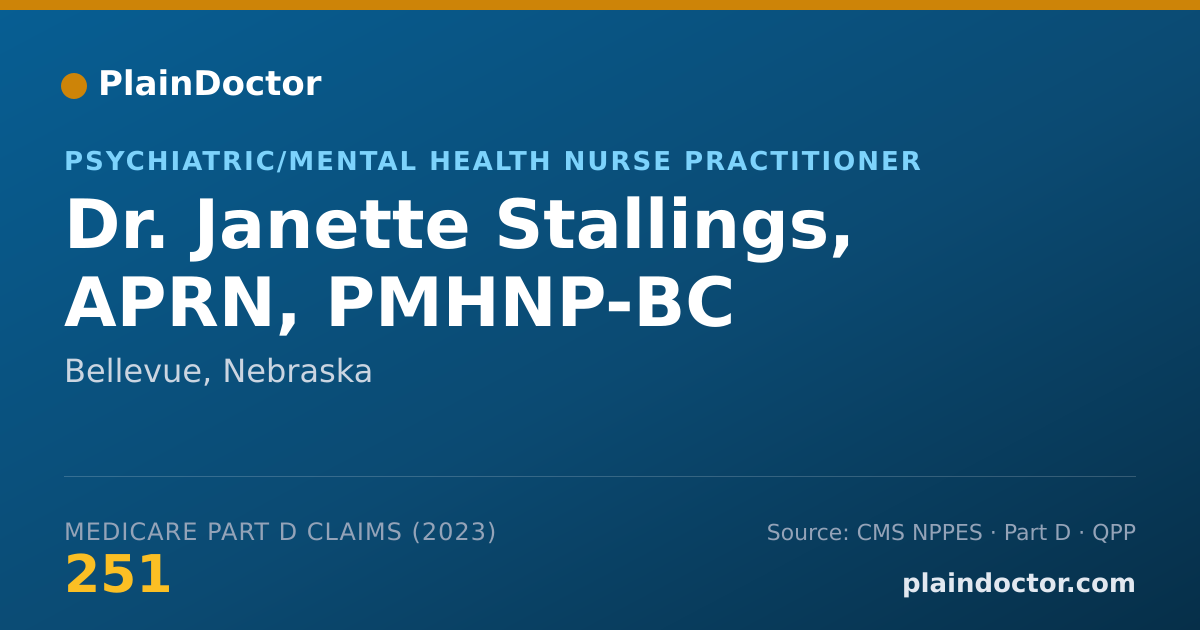 Shareable card for Janette Stallings, APRN, PMHNP-BC - Psychiatric/Mental Health Nurse Practitioner, Bellevue, NE