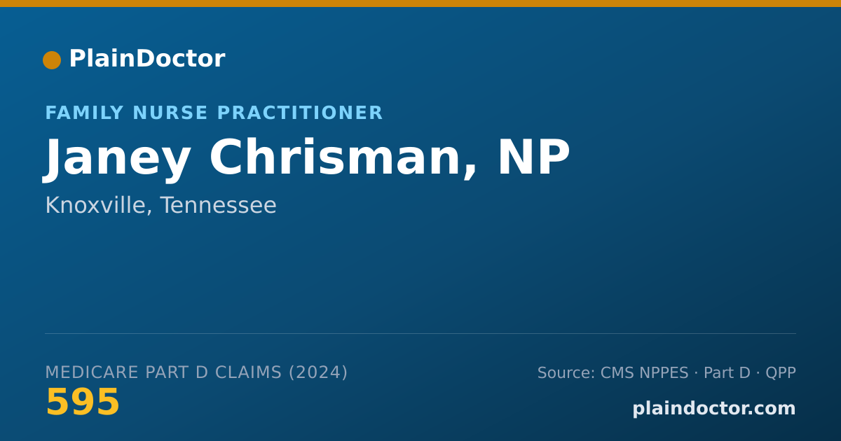 Shareable card for Janey Chrisman, NP - Family Nurse Practitioner, Knoxville, TN