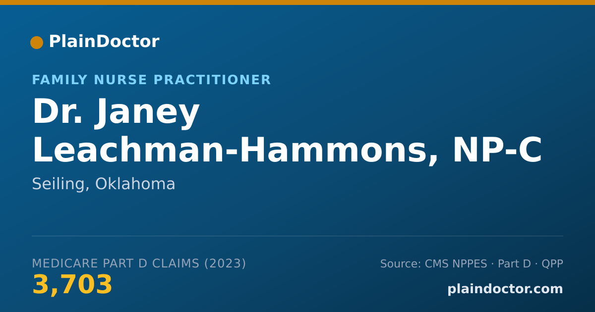 Shareable card for Janey Leachman-Hammons, NP-C - Family Nurse Practitioner, Seiling, OK