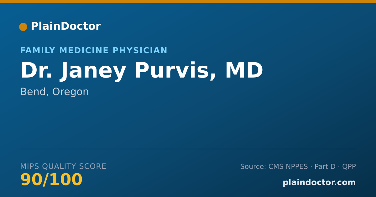 Shareable card for Janey Purvis, MD - Family Medicine Physician, Bend, OR