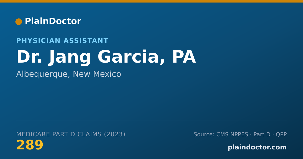 Shareable card for Jang Garcia, PA - Physician Assistant, Albequerque, NM