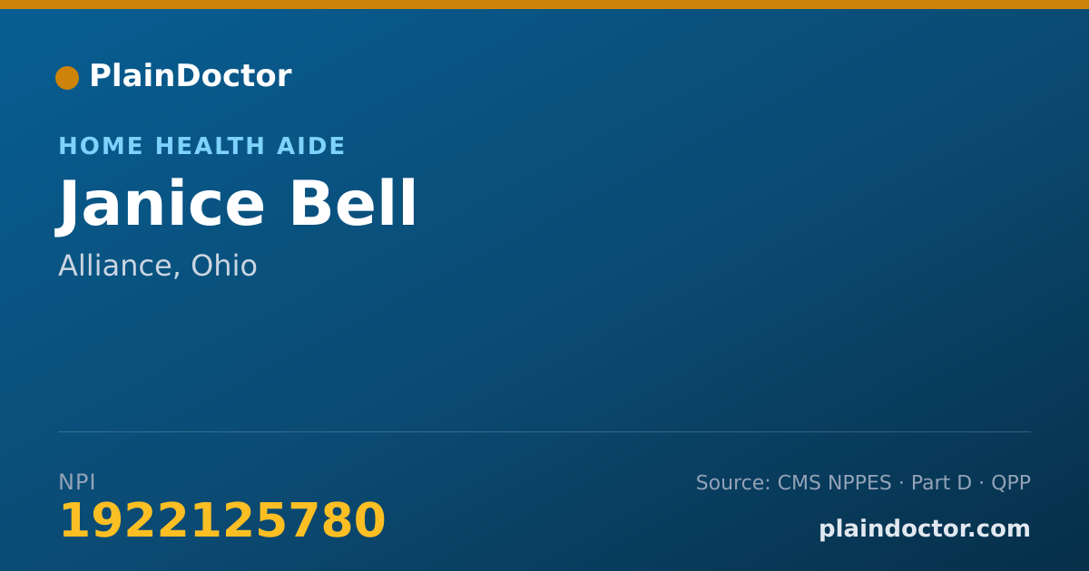 Shareable card for Janice Bell - Home Health Aide, Alliance, OH