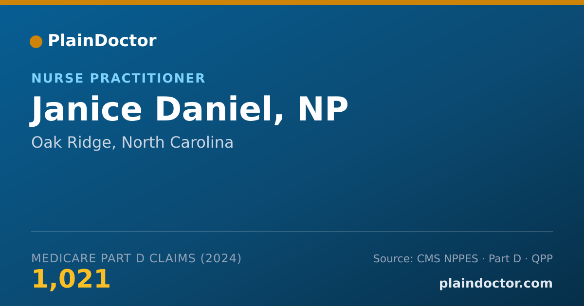 Shareable card for Janice Daniel, NP - Nurse Practitioner, Oak Ridge, NC
