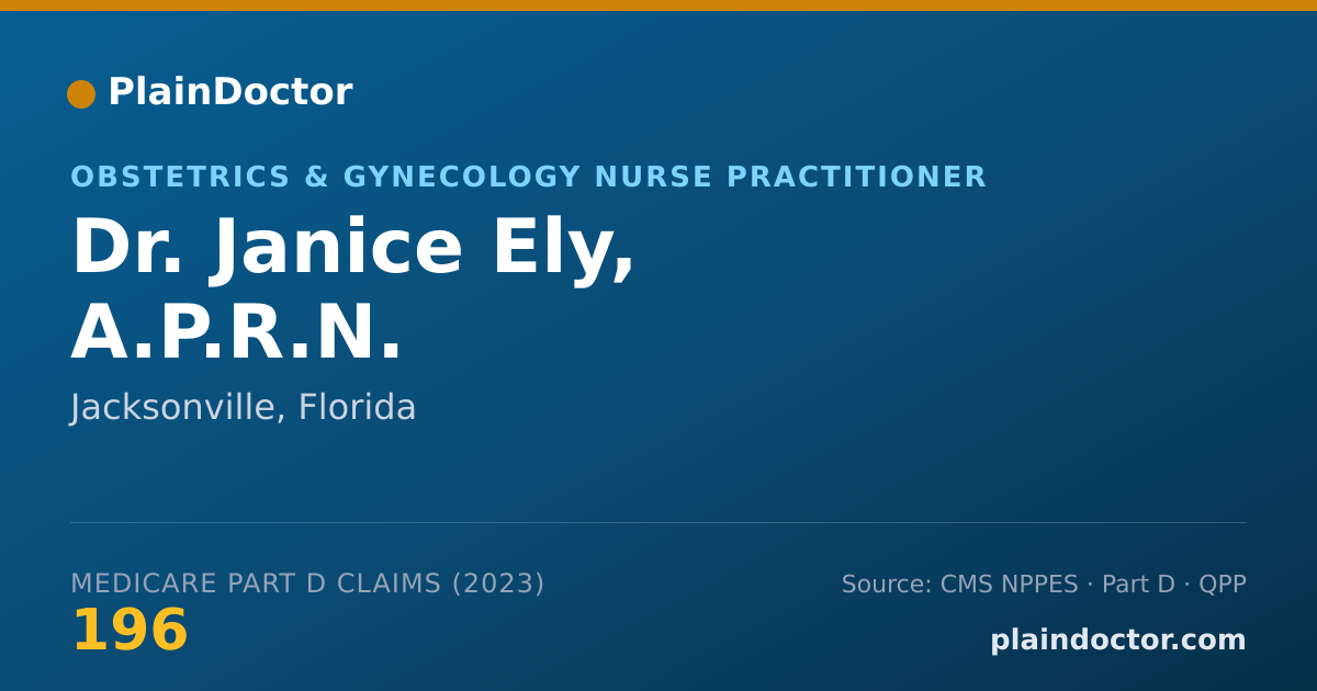 Shareable card for Janice Ely, A.P.R.N. - Obstetrics & Gynecology Nurse Practitioner, Jacksonville, FL