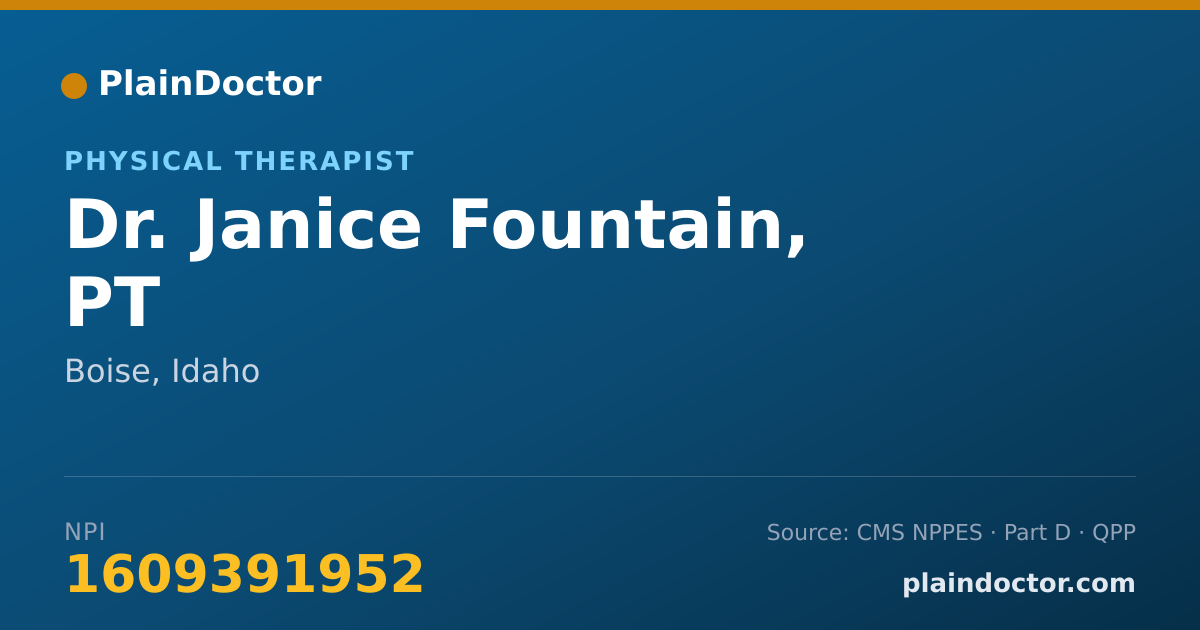 Shareable card for Janice Fountain, PT - Physical Therapist, Boise, ID