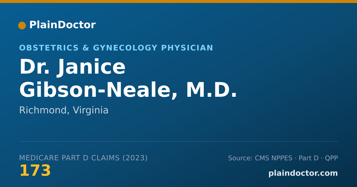 Shareable card for Janice Gibson-Neale, M.D. - Obstetrics & Gynecology Physician, Richmond, VA