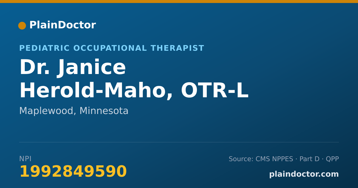 Shareable card for Janice Herold-Maho, OTR-L - Pediatric Occupational Therapist, Maplewood, MN