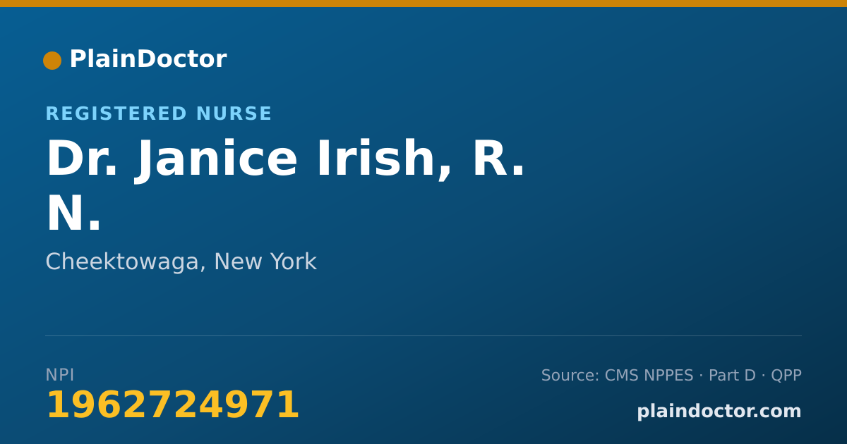 Shareable card for Janice Irish, R. N. - Registered Nurse, Cheektowaga, NY