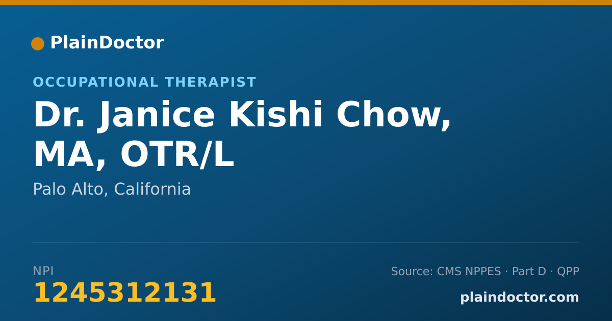 Shareable card for Janice Kishi Chow, MA, OTR/L - Occupational Therapist, Palo Alto, CA