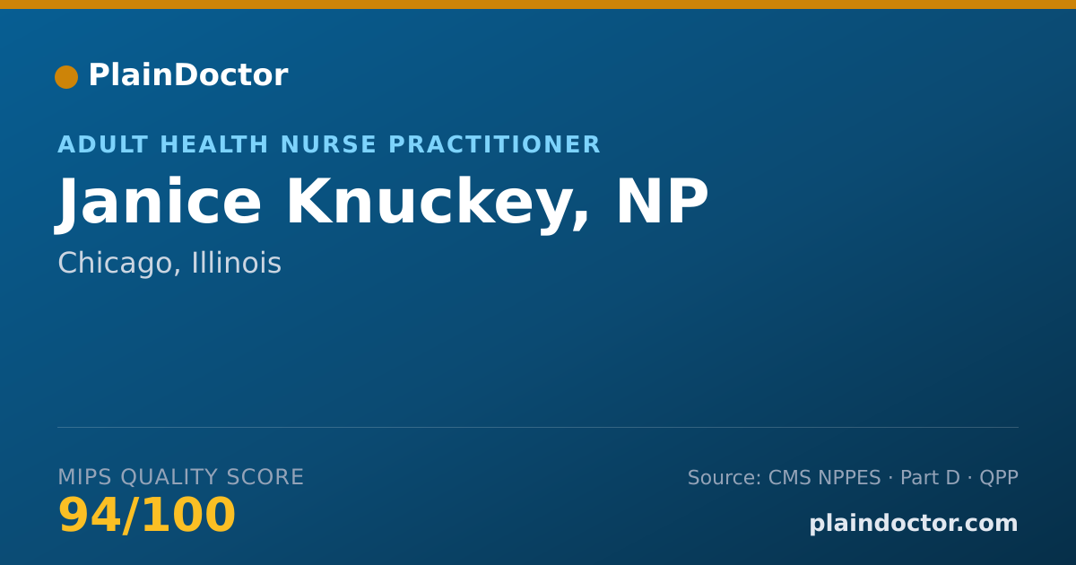 Shareable card for Janice Knuckey, NP - Adult Health Nurse Practitioner, Chicago, IL