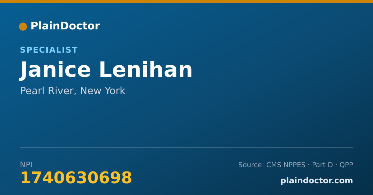 Shareable card for Janice Lenihan - Specialist, Pearl River, NY