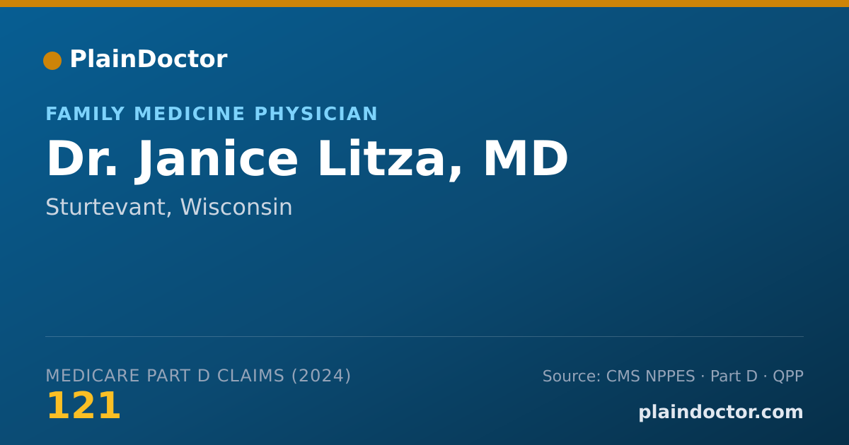 Shareable card for Janice Litza, MD - Family Medicine Physician, Sturtevant, WI