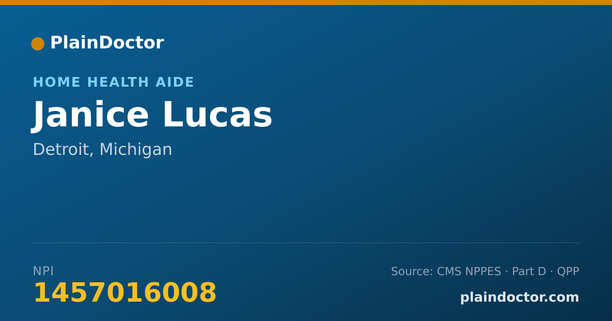 Shareable card for Janice Lucas - Home Health Aide, Detroit, MI