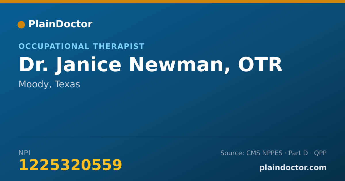Shareable card for Janice Newman, OTR - Occupational Therapist, Moody, TX