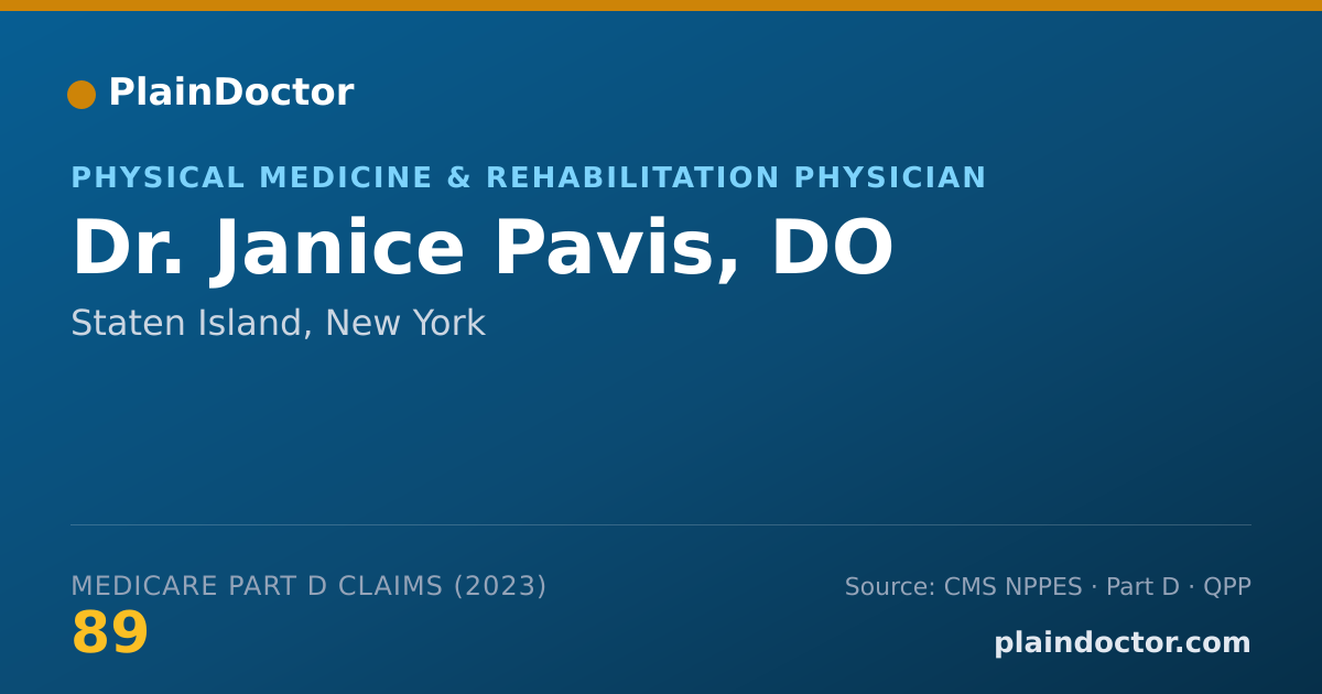 Shareable card for Janice Pavis, DO - Physical Medicine & Rehabilitation Physician, Staten Island, NY