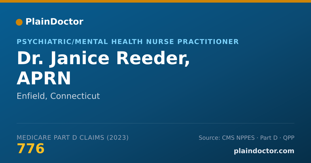 Shareable card for Janice Reeder, APRN - Psychiatric/Mental Health Nurse Practitioner, Enfield, CT