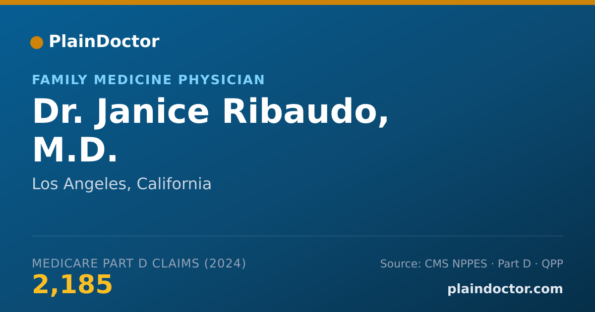 Shareable card for Janice Ribaudo, M.D. - Family Medicine Physician, Los Angeles, CA